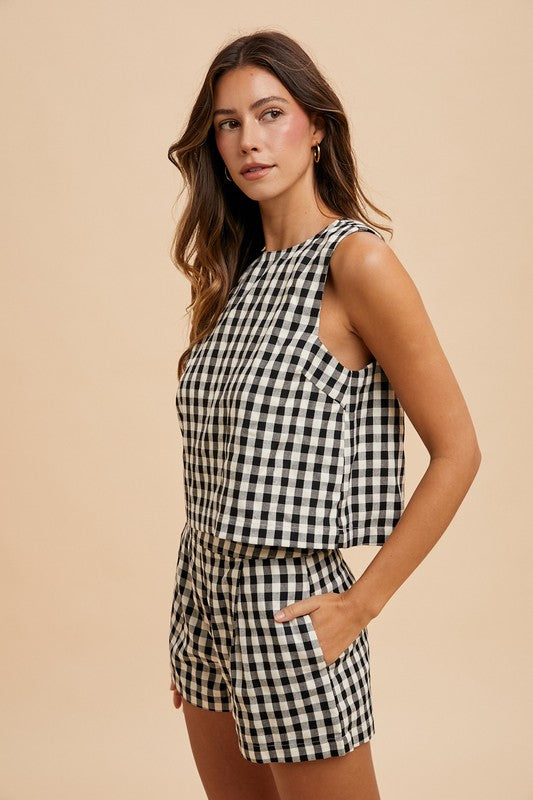 Gingham Check Tank And Short Set