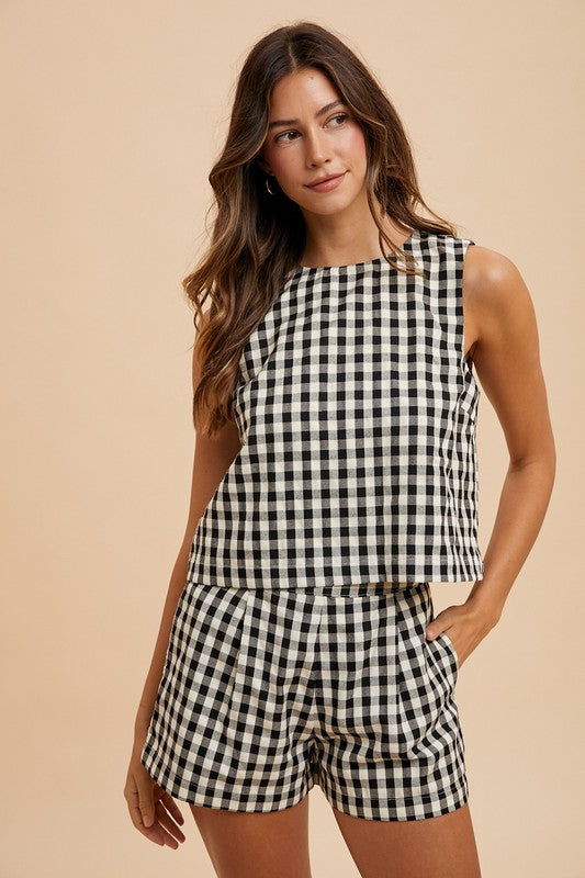 Gingham Check Tank And Short Set