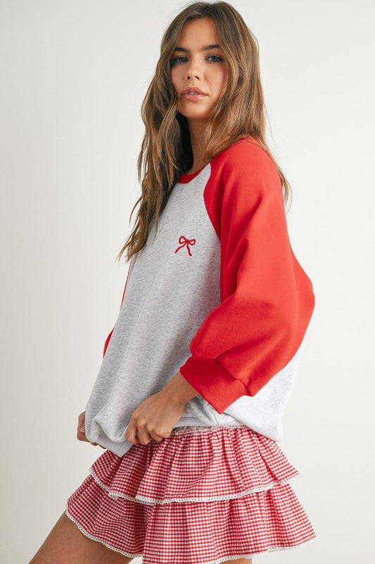 Sweet Bow Varsity Oversized Sweatshirt