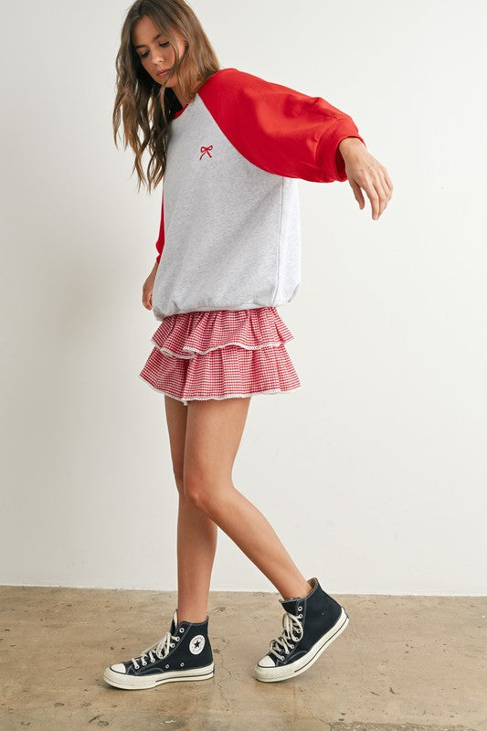 Sweet Bow Varsity Oversized Sweatshirt