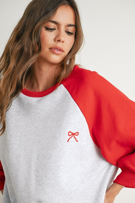 Sweet Bow Varsity Oversized Sweatshirt
