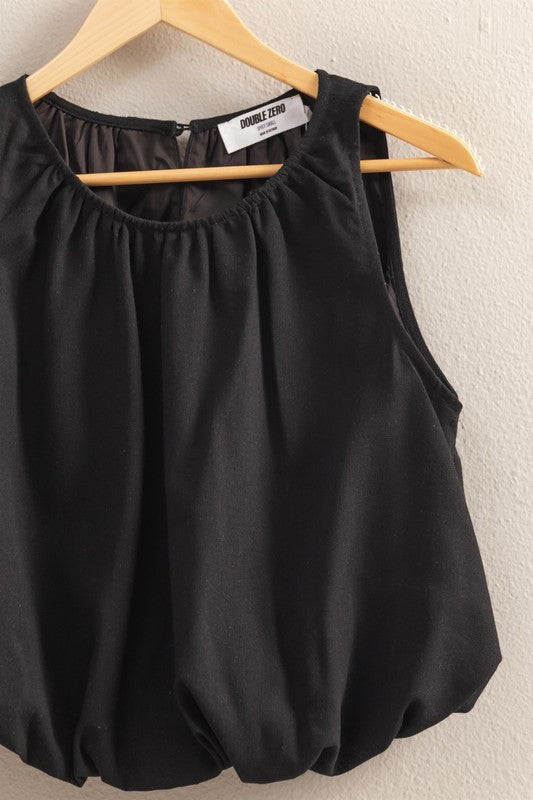 Sleeveless Bubble Hem Top