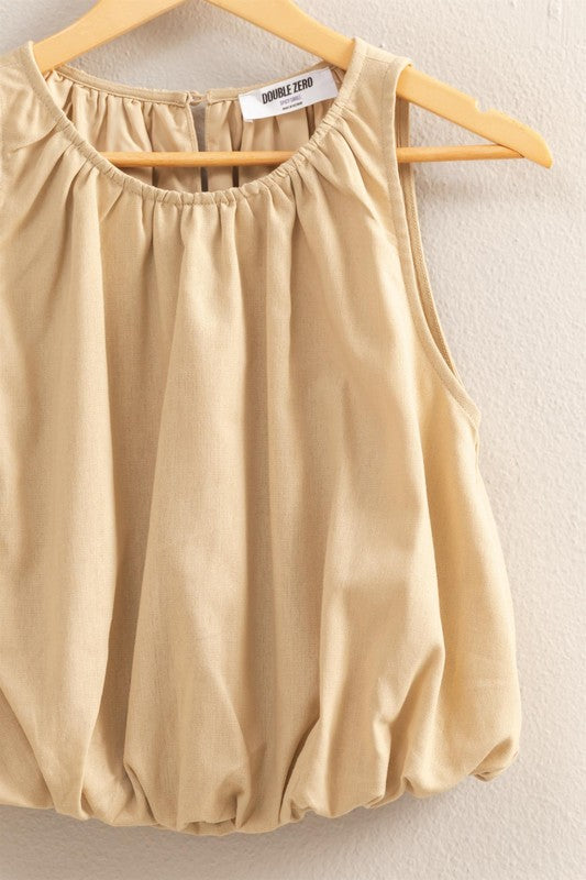 Sleeveless Bubble Hem Top