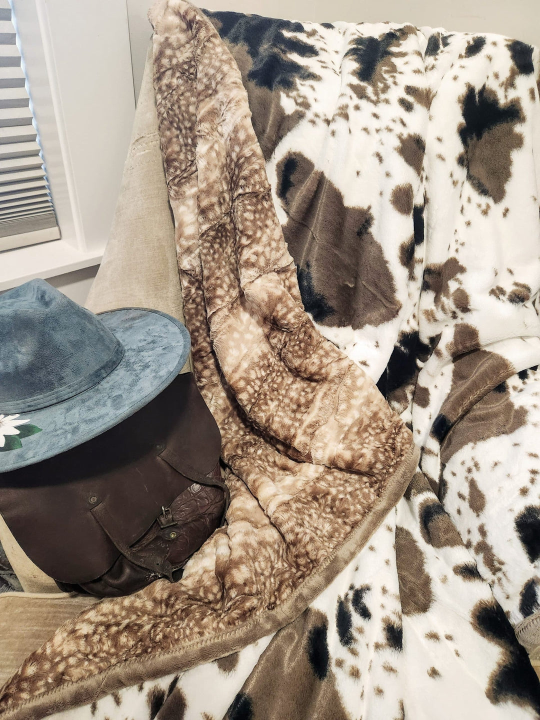 Minky Haven Blanket - Mudpie Pony & Cappuccino Fawn