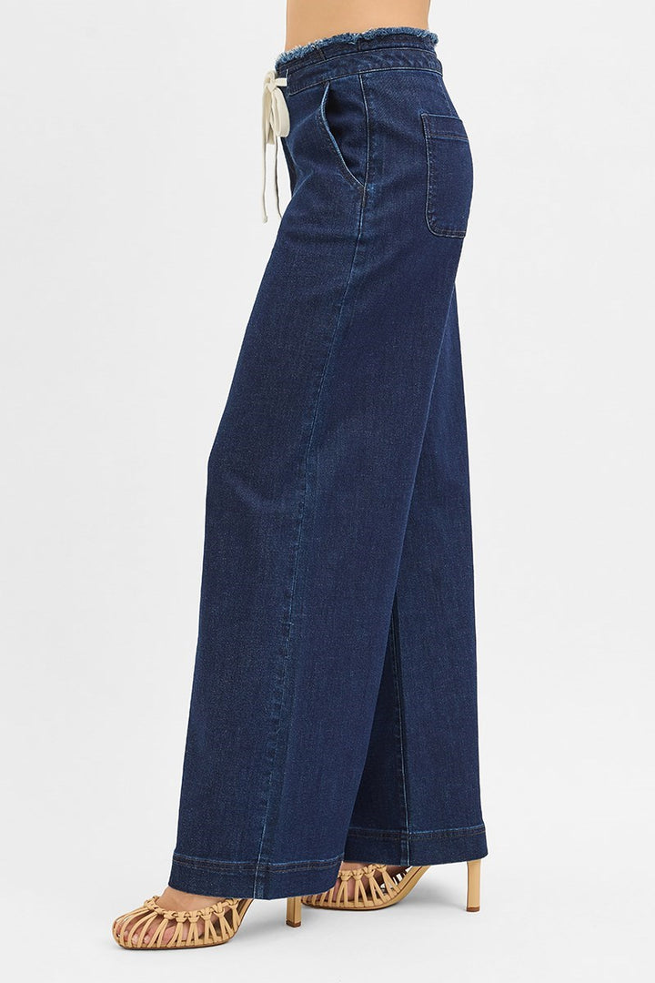 RISEN MID RISE FIT WIDE LEG PANTS