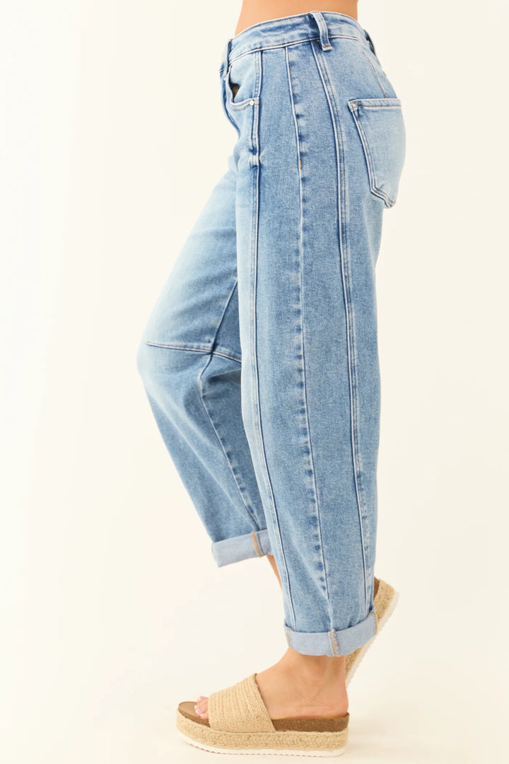 RISEN HIGH RISE BARREL JEANS