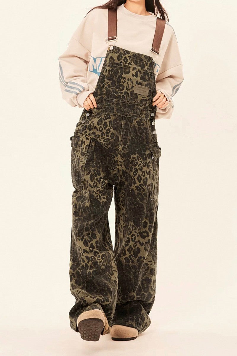 Leopard Print Overalls