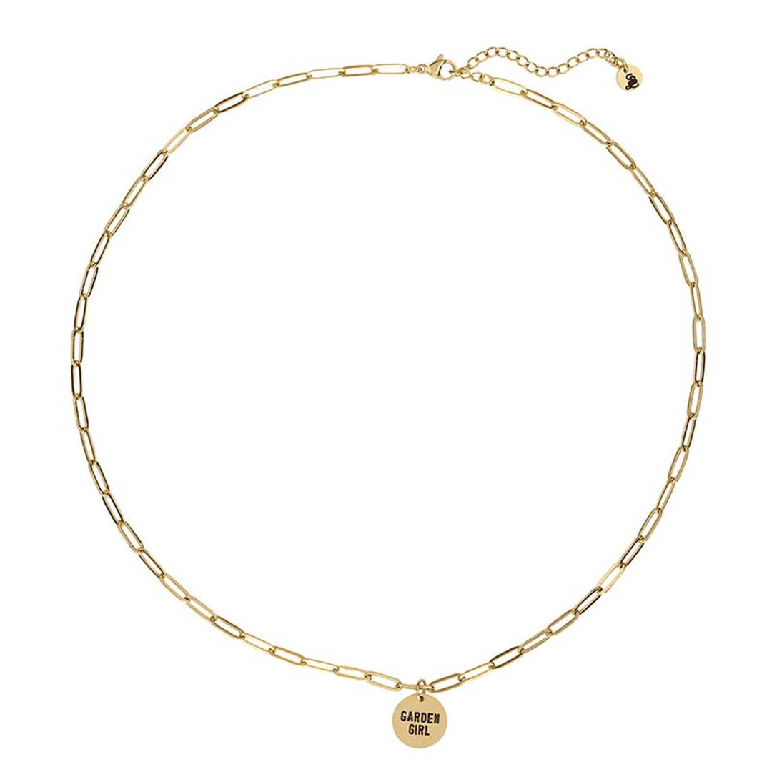 Link Chain Charm Necklace - Garden Girl