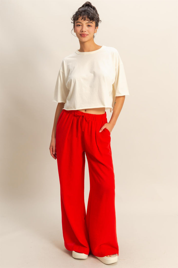 Drop Shoulder Crew Neck Wide Fit Tee
