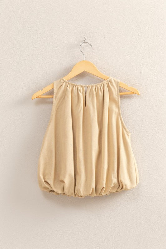 Sleeveless Bubble Hem Top