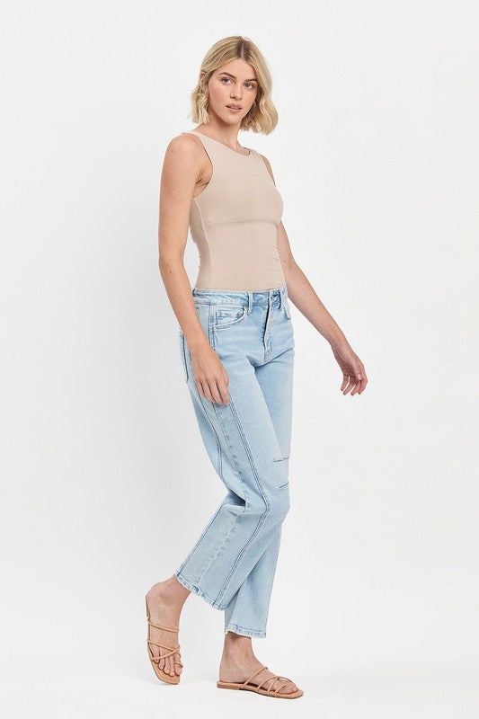 Flying Monkey High Rise Light Wash Barrel Leg Jeans