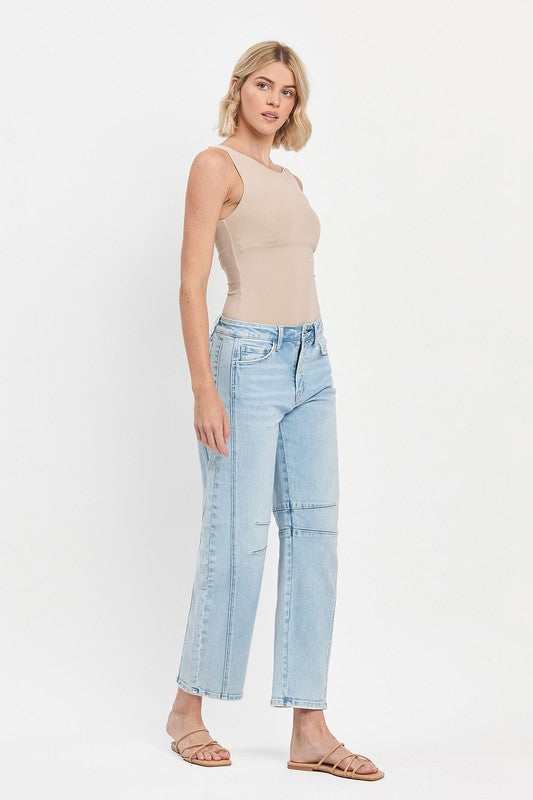 Flying Monkey High Rise Light Wash Barrel Leg Jeans
