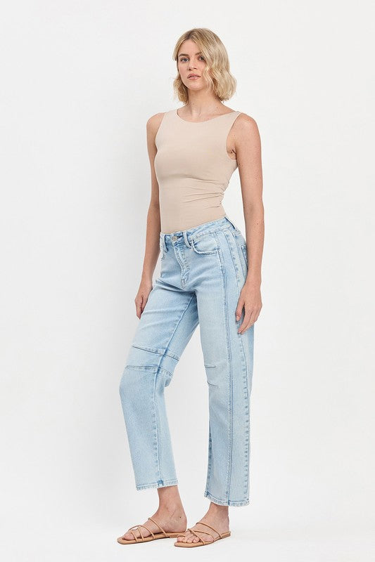 Flying Monkey High Rise Light Wash Barrel Leg Jeans