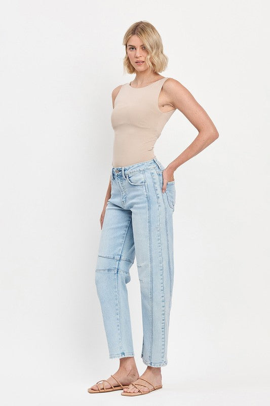 Flying Monkey High Rise Light Wash Barrel Leg Jeans