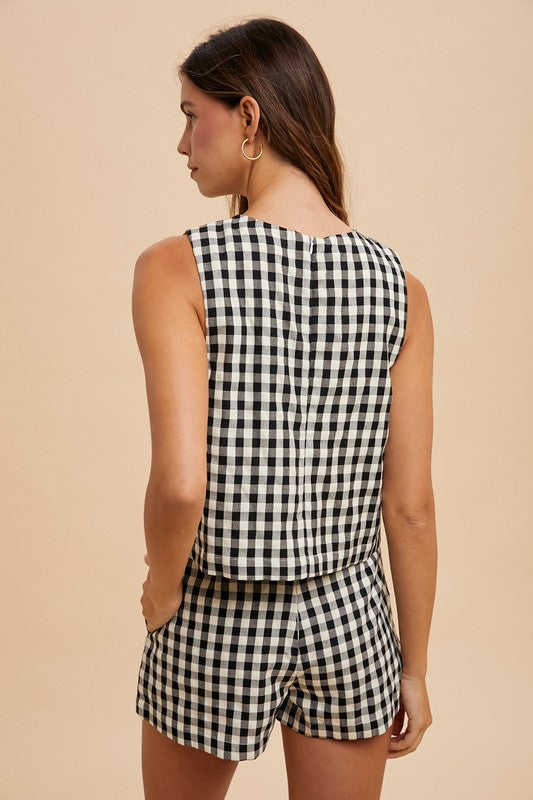 Gingham Check Tank And Short Set