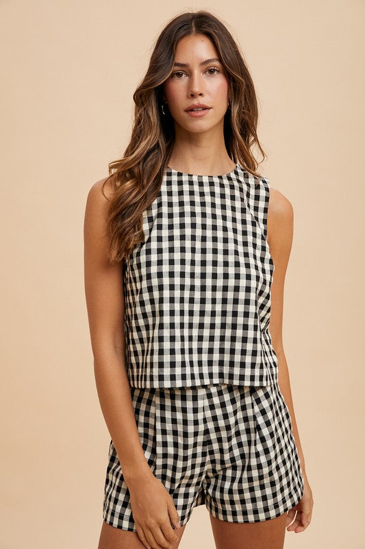 Gingham Check Tank And Short Set