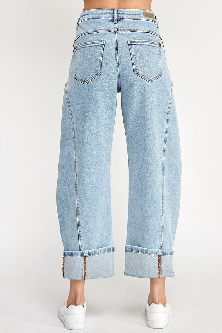 Seam Stitched Barrel Wide Cuff With Stretch