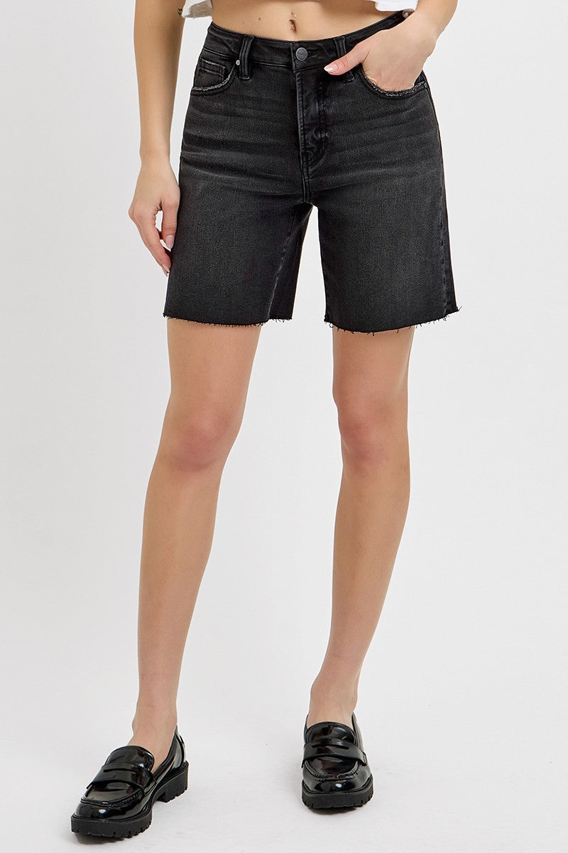 Tummy Control High Rise Mid Length Shorts