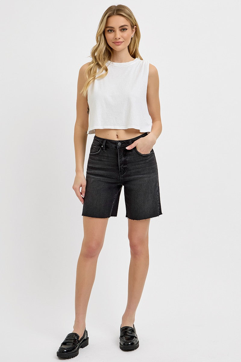 Tummy Control High Rise Mid Length Shorts