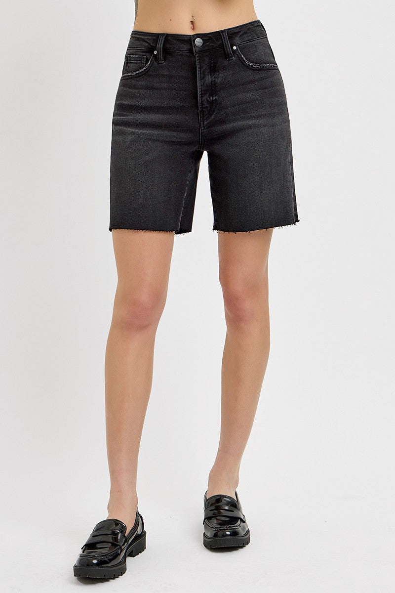 Tummy Control High Rise Mid Length Shorts