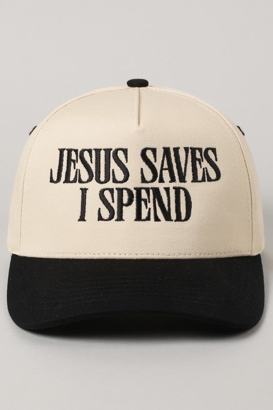 Jesus Saves I Spend Embroidery Trucker Hat