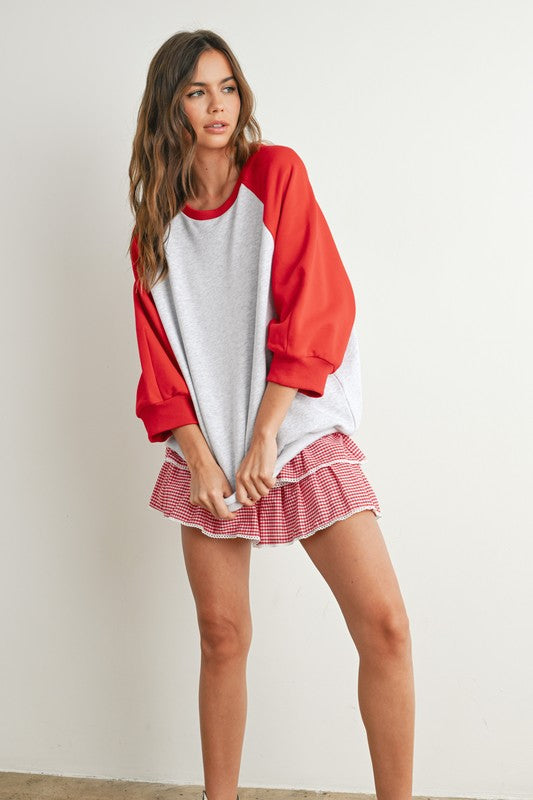 Sweet Bow Varsity Oversized Sweatshirt