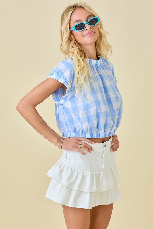 Paisley Gingham Crop