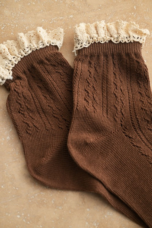Crochet Trim Socks
