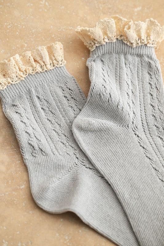 Crochet Trim Socks