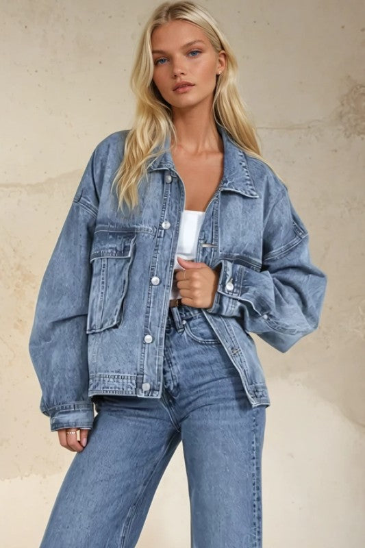 Oversized Boyfriend Fit Denim Jacket