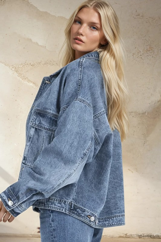 Oversized Boyfriend Fit Denim Jacket