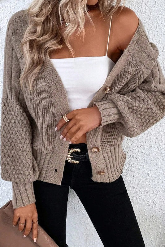 Knit V Neck Sweater Cardigan