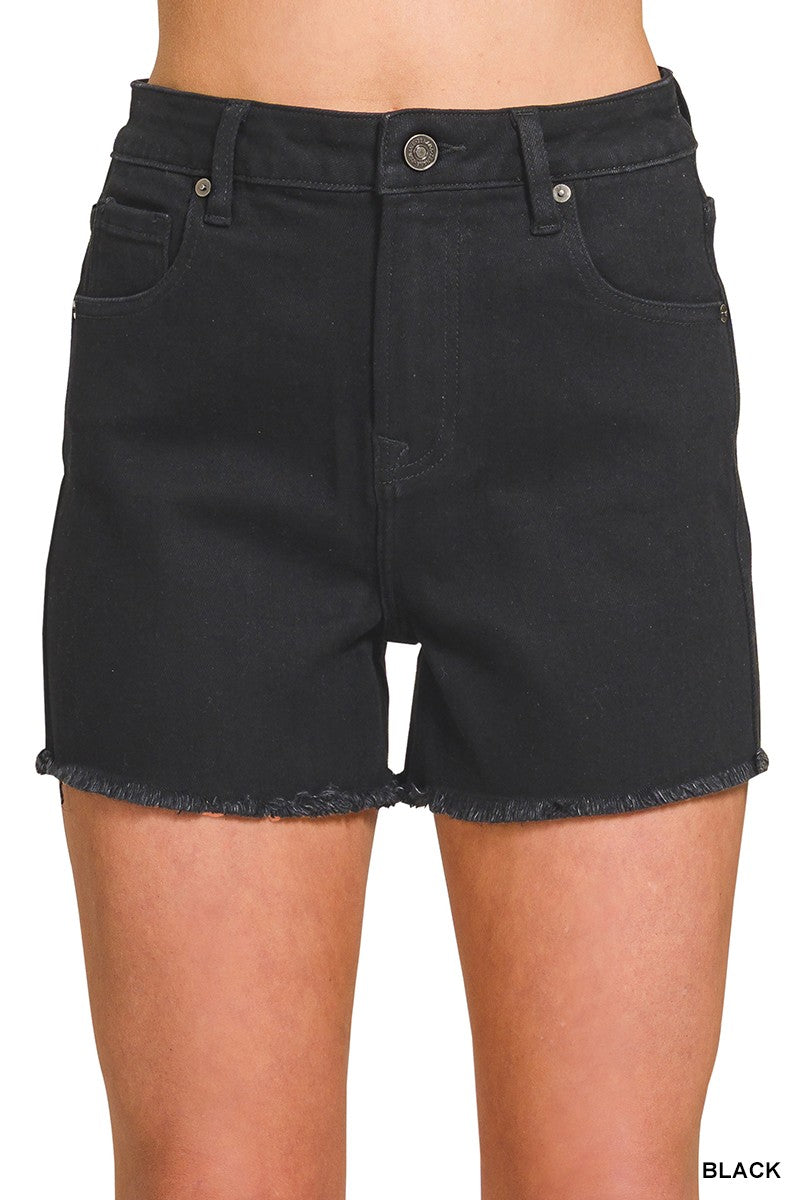 Frayed Hem Denim Shorts