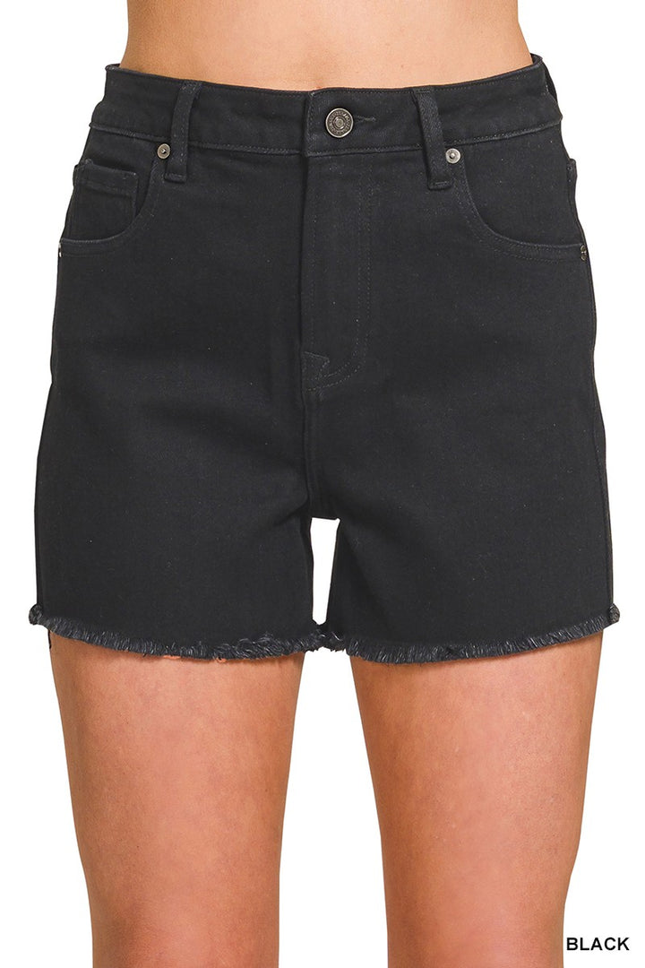 Frayed Hem Denim Shorts