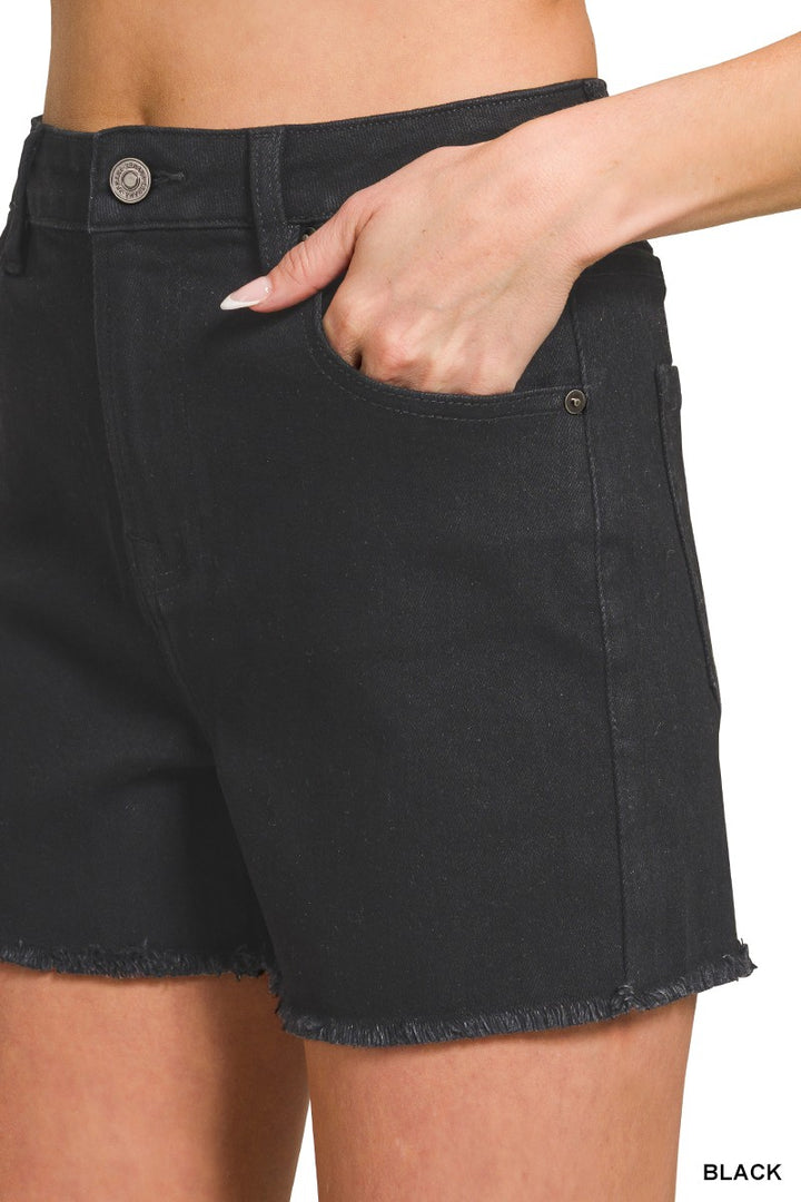 Frayed Hem Denim Shorts