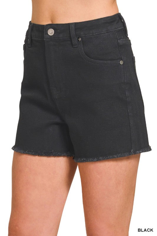 Frayed Hem Denim Shorts