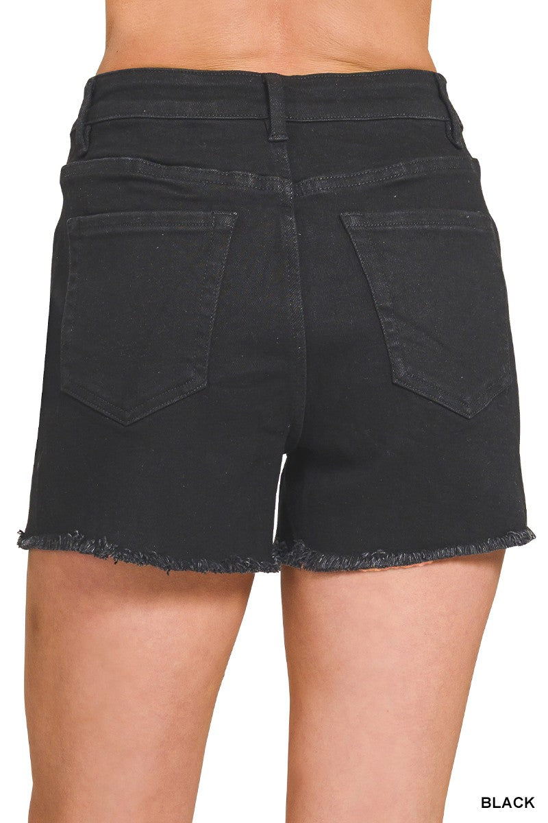 Frayed Hem Denim Shorts