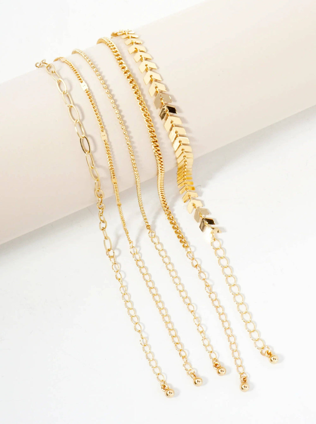 5-Piece Layered Stackable Chain Bracelet Set AB1517