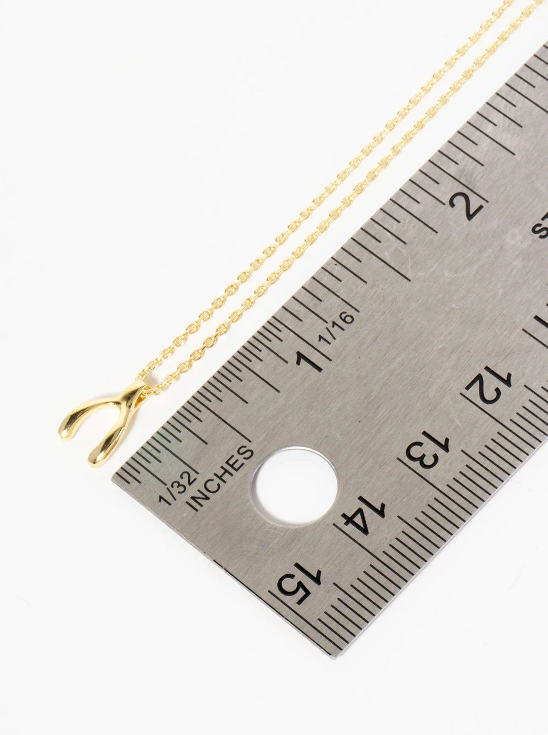 18K Gold-Dipped Wishbone Pendant Necklace