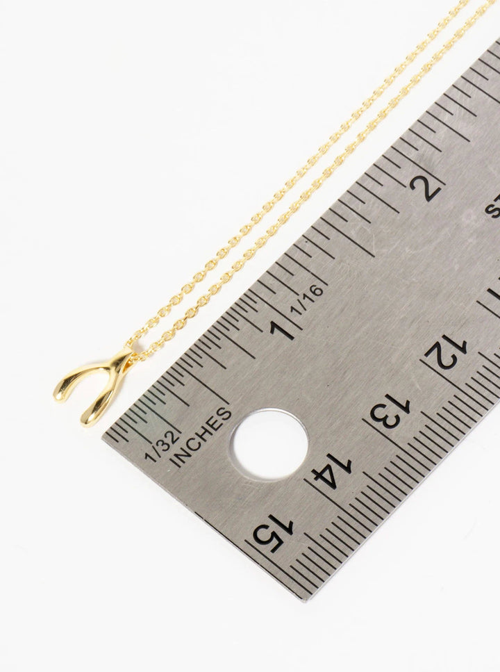 18K Gold-Dipped Wishbone Pendant Necklace