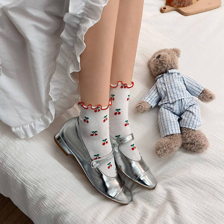 NEW ARRIVAL FOR WOMEN CUTE CHERRY COTTON SOCKS_CWMS0422