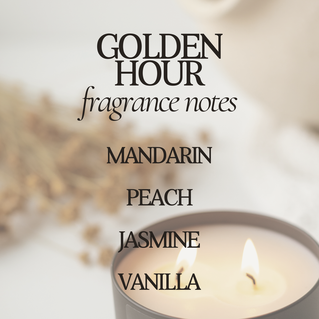 Golden Hour Soy Candle - 12 oz Double Wick - Black