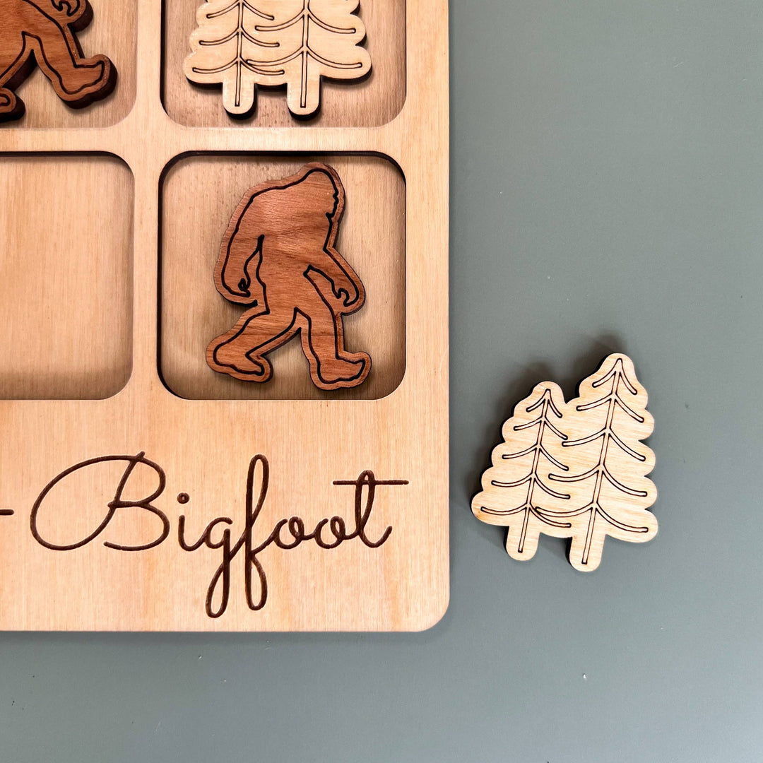 Bigfoot Tic-Tac-Toe Game - Sasquatch Gift - Customizable
