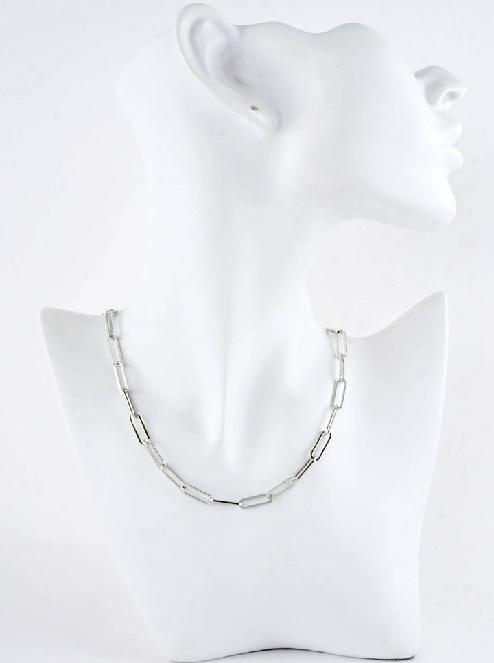 16 Inch Polished Brass Paperclip Chain Necklace