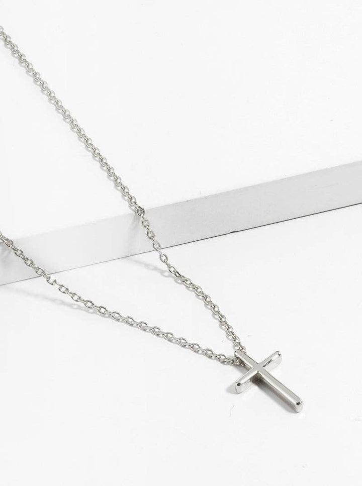 18K Gold Dipped Dainty Cross Pendant Necklace