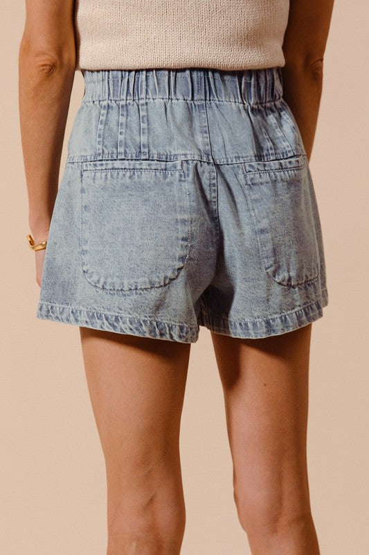 Flared Denim Shorts