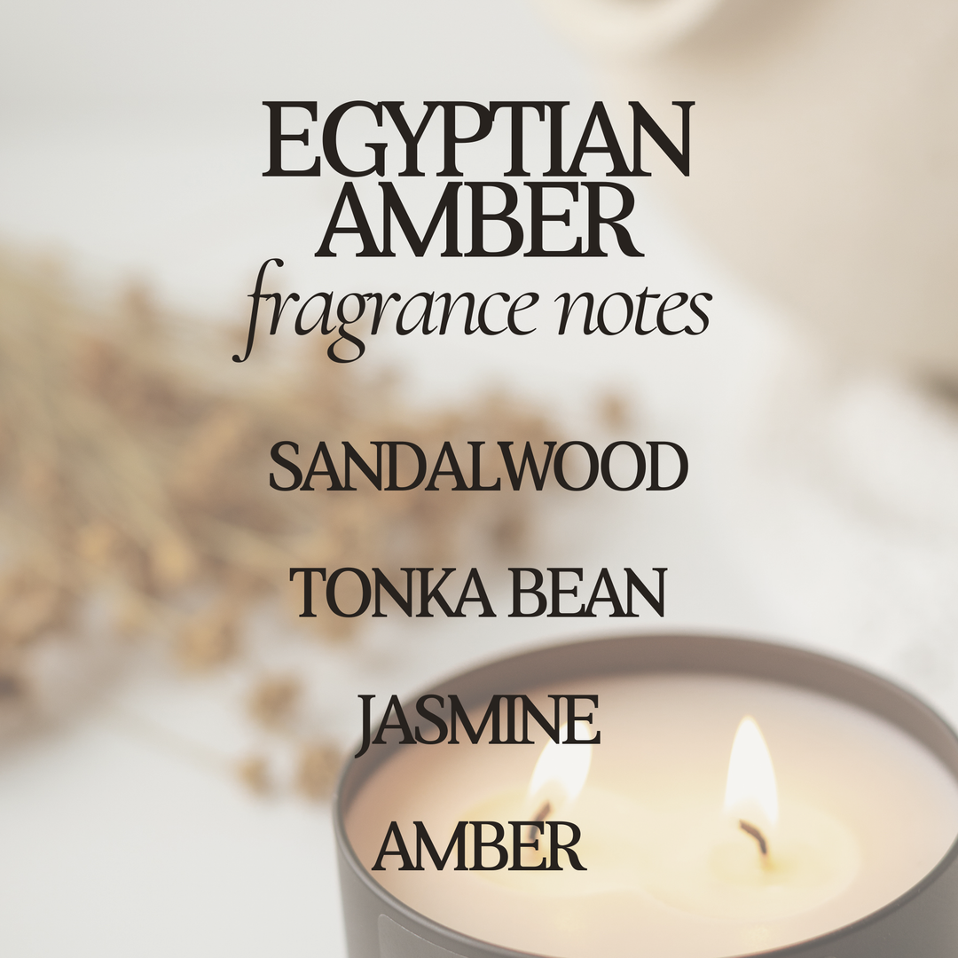 Egyptian Amber Soy Candle - 12 oz Double Wick - Black