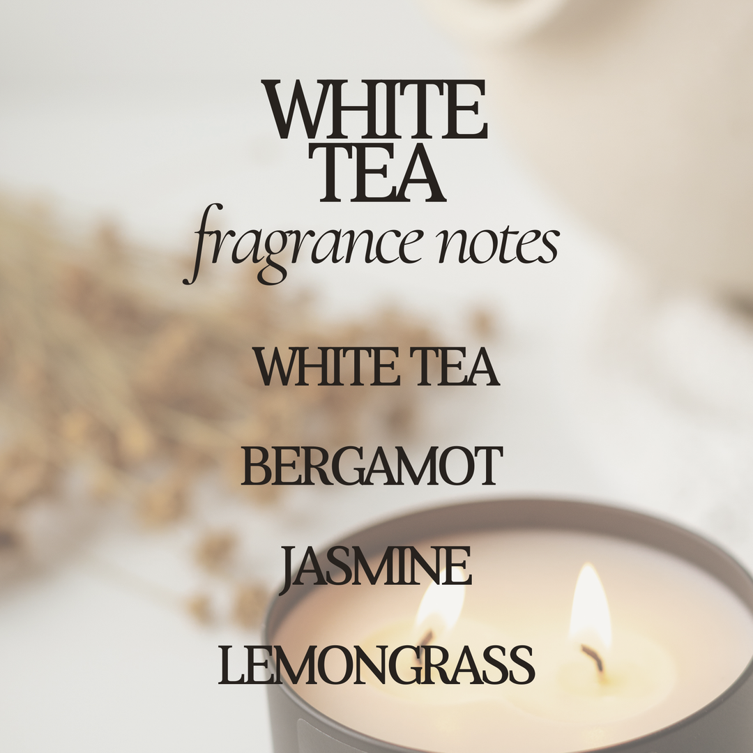 White Tea Soy Candle - 12 oz Double Wick - Black