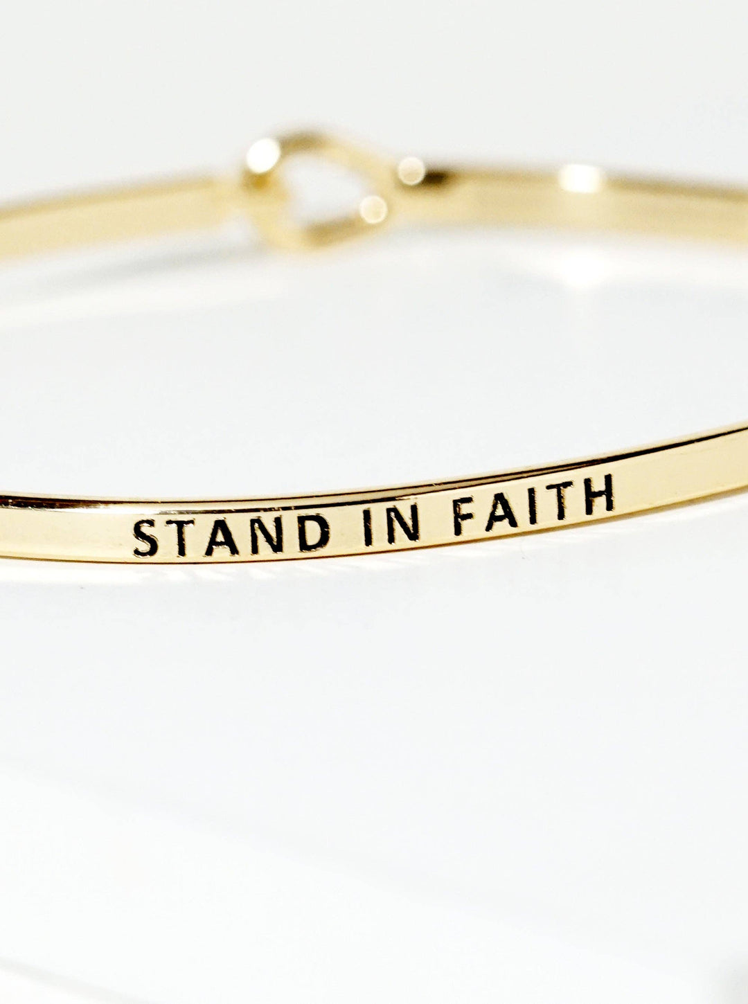 Stand In Faith Engraved Inspirational Bangle Bracelet
