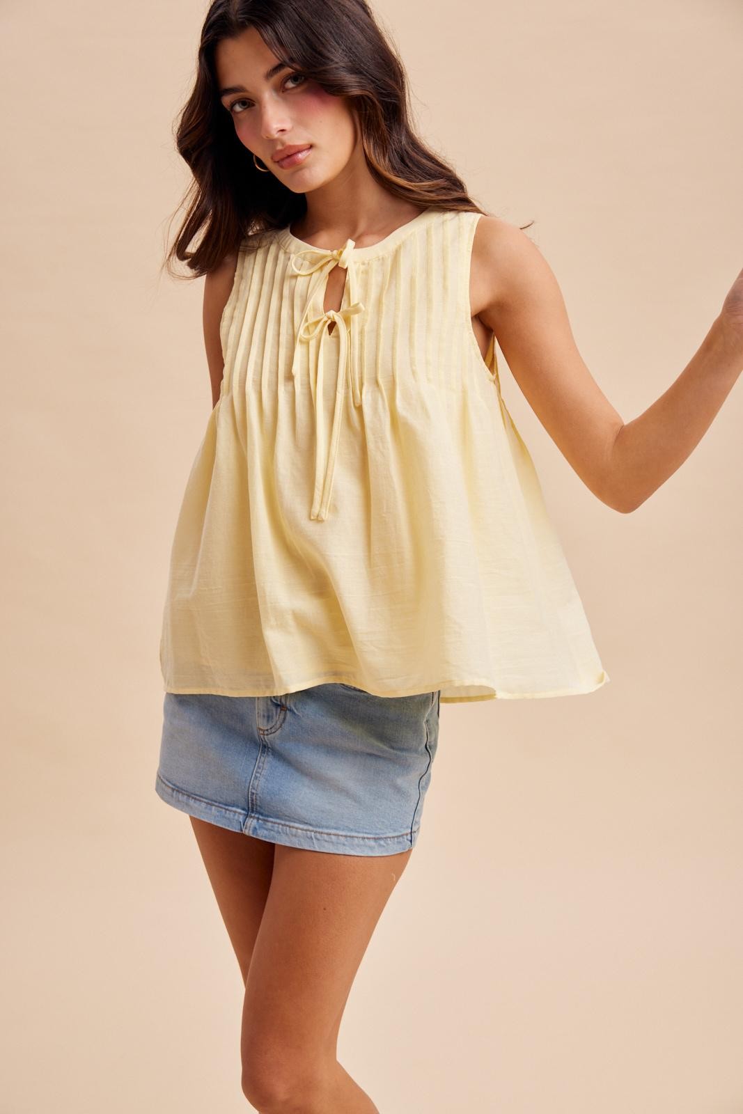 Pintuck Cotton Blouse